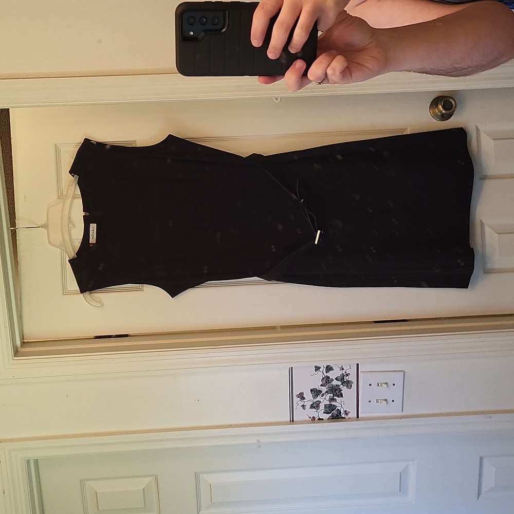 Calvin Klein  black pencil dress with belt sz 12